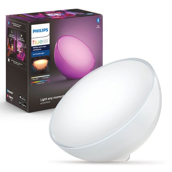 Lámpara IOT Philips Portátil a Color Hue Go de Luz Cálida/Fría